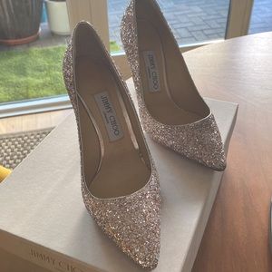 Jimmy Choo sz 36.5 pink and silver sparkle pump.